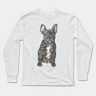 French Bulldog - pen and watercolour Long Sleeve T-Shirt